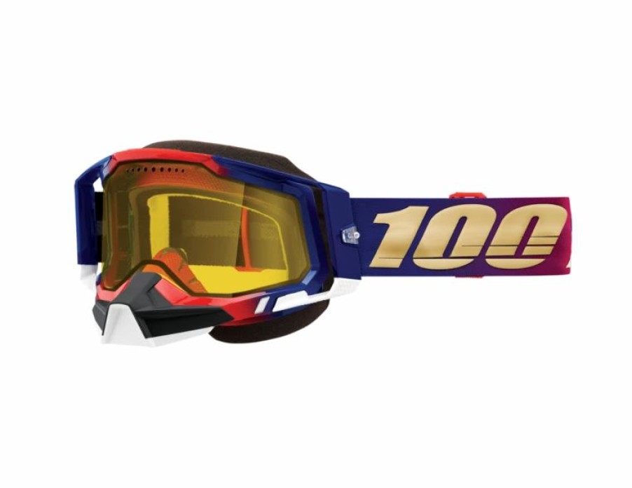 Dirt Bike Goggles * | 100% Racecraft 2 Snowmobile Goggles With Yellow Lens-Red/White/Blue