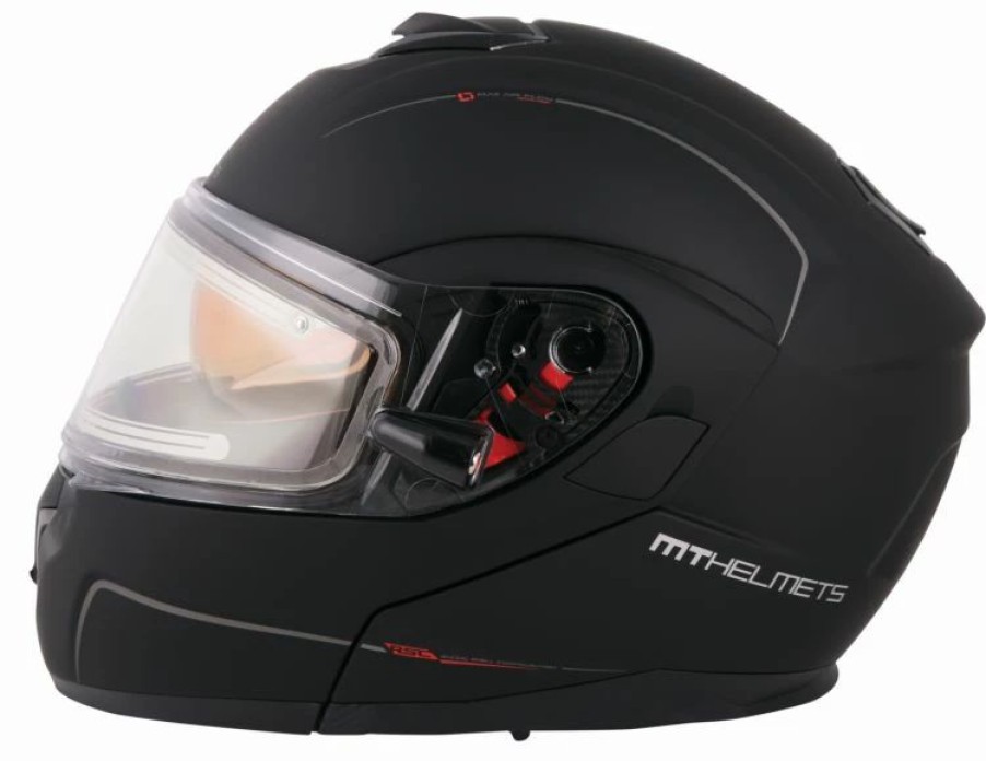 Dirt Bike Helmets * | Mt Helmets Atom Sv Snow Double Shield Solid Helmet