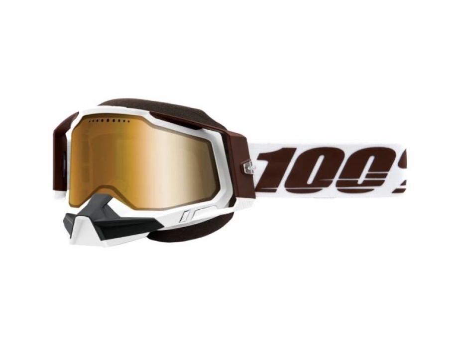 Dirt Bike Goggles * | 100% Racecraft 2 Snowmobile Goggles With Mirrored Lens-Brown, White