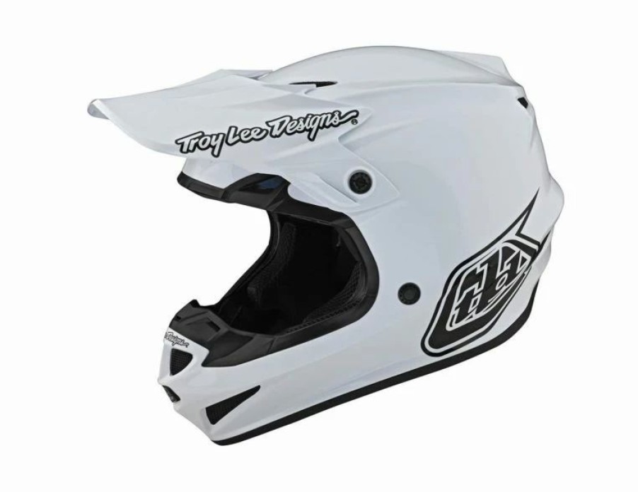 Dirt Bike Helmets * | Troy Lee Designs Se4 Polyacrylite Helmet Mips Mono White