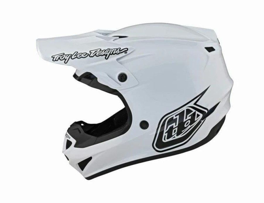 Dirt Bike Helmets * | Troy Lee Designs Se4 Polyacrylite Helmet Mips Mono White