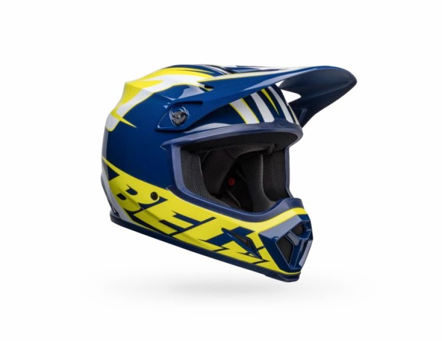 Dirt Bike Helmets * | Bell Mx-9 Mips Spark Gloss Blue/Yellow Helmet