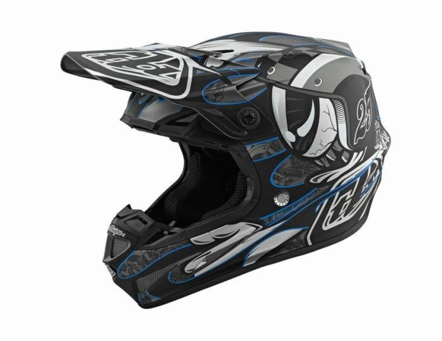 Dirt Bike Helmets * | Troy Lee Designs Se4 Composite Helmet W/Mips Eyeball Black / Silver