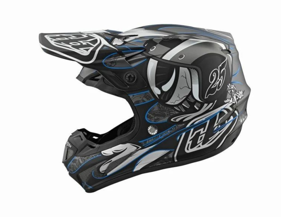 Dirt Bike Helmets * | Troy Lee Designs Se4 Composite Helmet W/Mips Eyeball Black / Silver