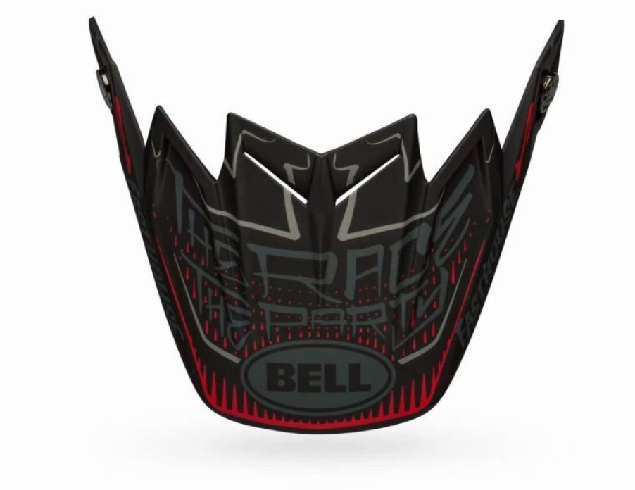 Dirt Bike Helmets * | Bell Fasthouse Moto-9 Flex Visor Black/Grey/Red