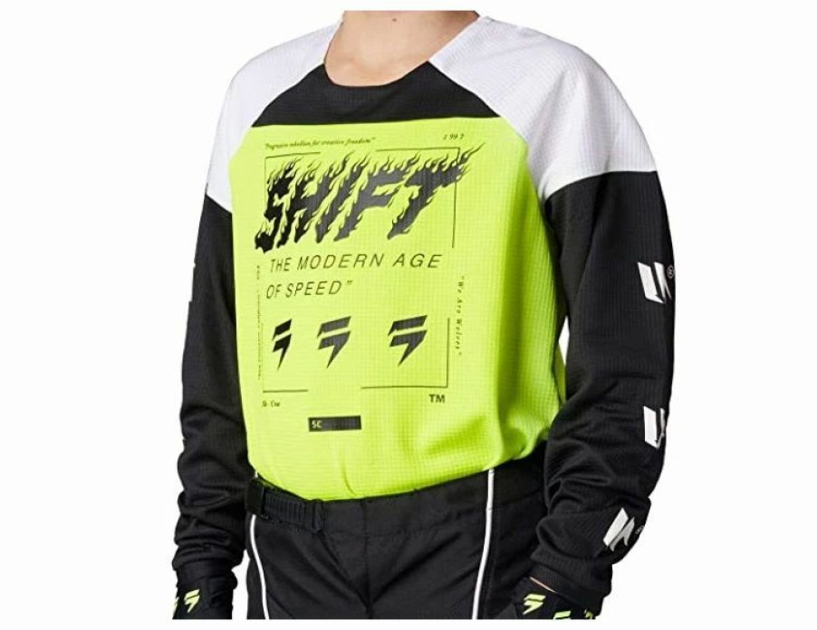 Dirt Bike Jerseys & Jackets * | Shift Youth White Label Flame Jersey