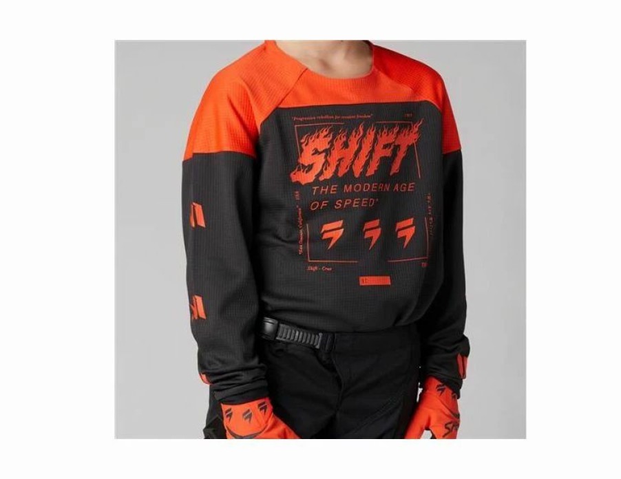 Dirt Bike Jerseys & Jackets * | Shift Youth White Label Flame Jersey